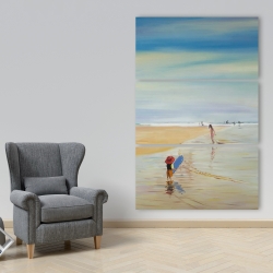 Canvas 40 x 60 - Children at the beach