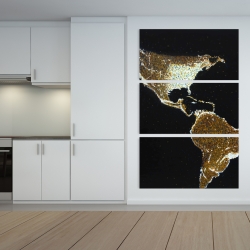 Canvas 40 x 60 - American continent at night