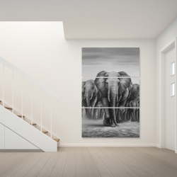 Toile 40 x 60 - Troupeau d'éléphants