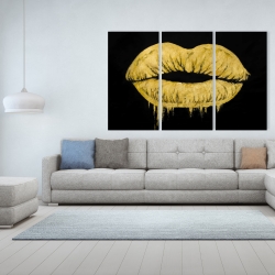 Toile 40 x 60 - Lèvres dorées