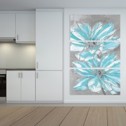 Toile 40 x 60 - Deux petites fleurs bleues abstraites