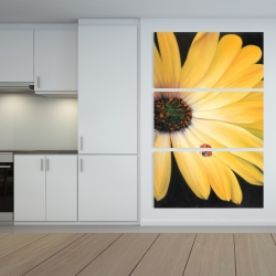 Canvas 40 x 60 - Yellow daisy and ladybug