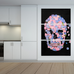 Toile 40 x 60 - Crâne de fleurs