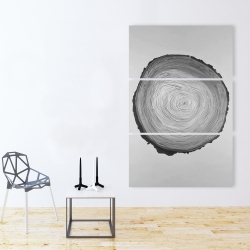 Canvas 40 x 60 - Grayscale round wood log