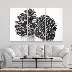 Toile 40 x 60 - Trois petites cocottes de pin