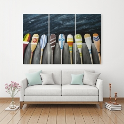 Toile 40 x 60 - Pagaies colorées sur le quai