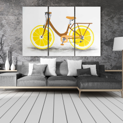Toile 40 x 60 - Bicyclette avec roues de citron