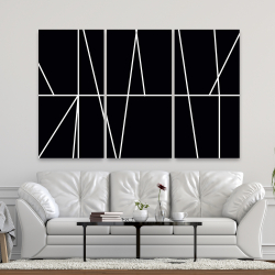 Toile 40 x 60 - Rayures blanches sur fond noir