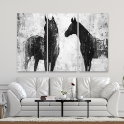 Toile 40 x 60 - Chevaux blancs et noirs