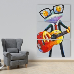 Toile 40 x 60 - Drôle de grenouille à la guitare