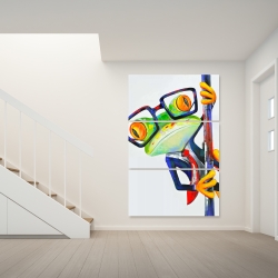 Canvas 40 x 60 - Funny frog with glasses