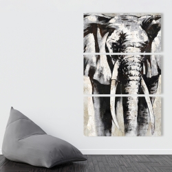 Toile 40 x 60 - éléphant en beige