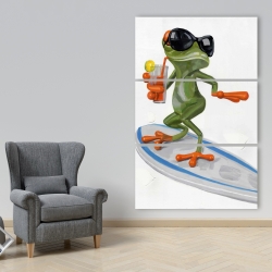 Toile 40 x 60 - Drôle de grenouille sur surf