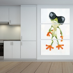 Canvas 40 x 60 - Funny frog with sunglasses