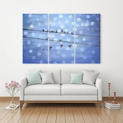 Toile 40 x 60 - Oiseaux sur ciel bleu scintillant