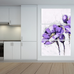 Toile 40 x 60 - Fleurs mauves abstraites