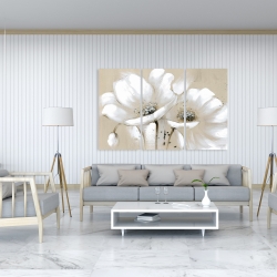 Canvas 40 x 60 - White abstract wild flowers