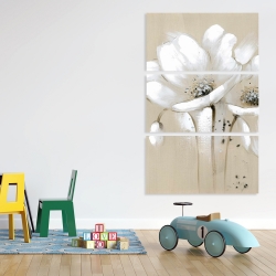 Canvas 40 x 60 - White abstract wild flowers