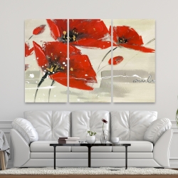 Canvas 40 x 60 - Abstract red flowers in the wind