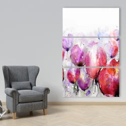 Toile 40 x 60 - Champ de tulipes roses
