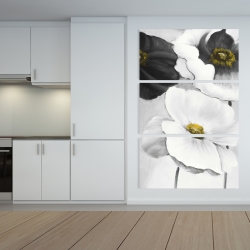 Toile 40 x 60 - Assortiments de fleurs blanches