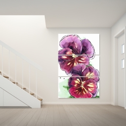 Canvas 40 x 60 - Two blossoming orchid with wavy petals