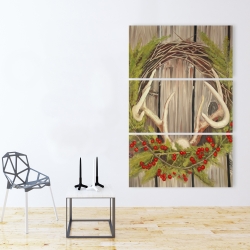 Toile 40 x 60 - Couronne de noël avec panache