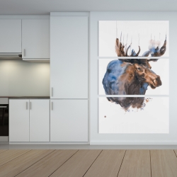 Canvas 40 x 60 - Abstract blue moose