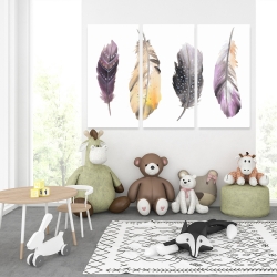 Toile 40 x 60 - Ensemble de plumes bohème