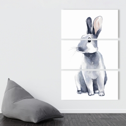 Canvas 40 x 60 - Gray curious rabbit