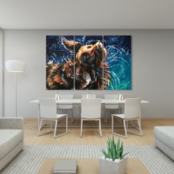 Canvas 40 x 60 - Wet golden retreiver shaking to dry
