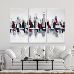 Canvas 40 x 60 - Gray and red cityscape