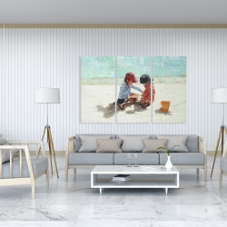Toile 40 x 60 - Fillettes à la plage