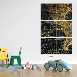 Toile 40 x 60 - Globe terreste bleu et doré