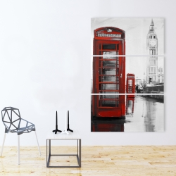 Canvas 40 x 60 - Red phonebooth with the big ben