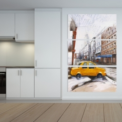 Canvas 40 x 60 - Taxi in the street sketch