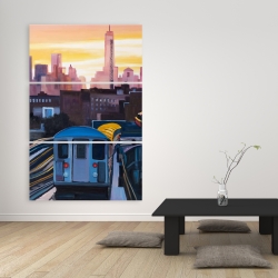 Canvas 40 x 60 - Sunset over the subway in new-york