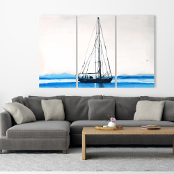 Canvas 40 x 60 - Sailboat on a calm water
