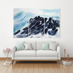 Toile 40 x 60 - Vagues de la mer avec des éclats de peinture