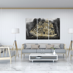 Canvas 40 x 60 - Illustration of a  old sailing ship