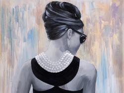 Audrey hepburn de style abstrait vue de dos