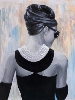 Audrey hepburn de style abstrait vue de dos