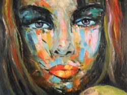 Portrait coloré de femme