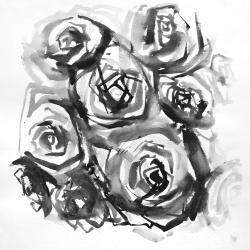 Roses abstraites monochrome
