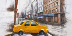 Taxi in the street sketch