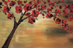 Red flowers tree