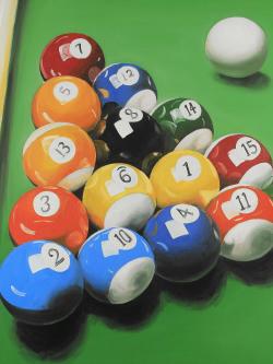 Pool table with ball formation