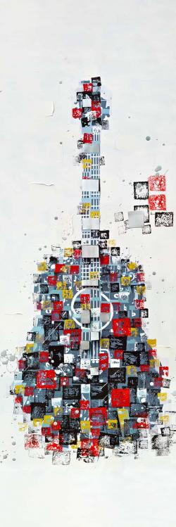 Guitare abstraite géométrique