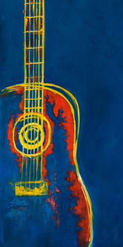 Modern blue abstract guitar