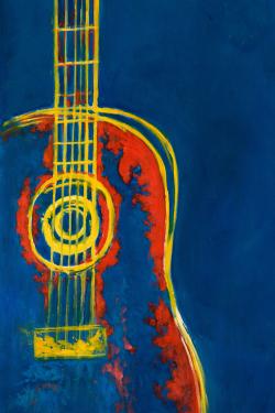 Modern blue abstract guitar